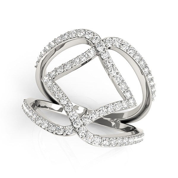 14k White Gold Entwined Design Diamond Dual Band Ring (3/4 cttw) by Bids.com