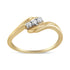 10K Yellow Gold over .925 Sterling Silver 1/10 Cttw Diamond Three-Stone Bypass Fashion Cocktail Ring ( I-J Color, I2-I3 Clarity) - Size 6 by Bids.com