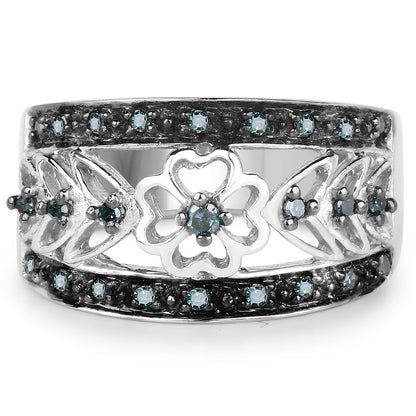 0.31 Carat Genuine Blue Diamond .925 Sterling Silver Ring by Bids.com