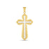 14k Two Tone Gold High Polish Diamond Cut Cross Pendant  DestGlow