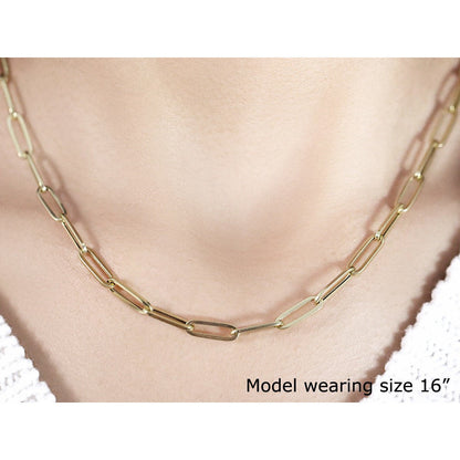 14K Yellow Gold Bold Paperclip Chain (4.2 mm) by Bids.com
