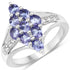 1.71 Carat Genuine Tanzanite and White Topaz .925 Sterling Silver Ring  DestGlow
