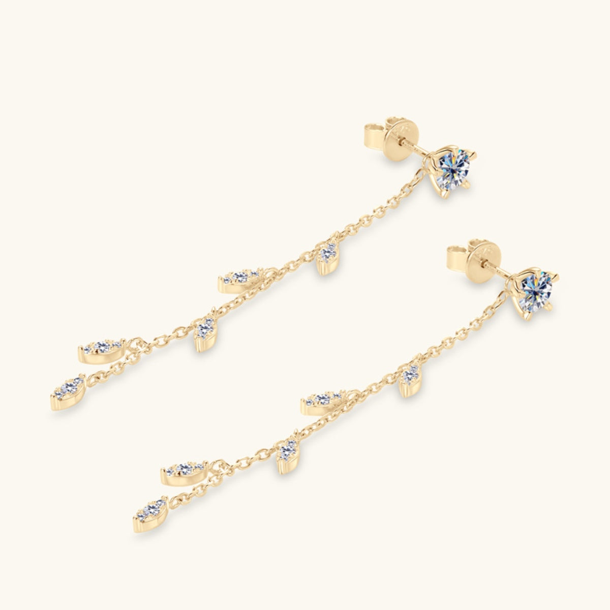 1.38 Carat Sparkala™ Pure Sterling Silver Leaf Earrings - DestGlow