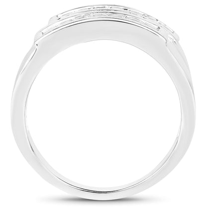 0.70 Carat Genuine White Sapphire .925 Sterling Silver Ring by Bids.com