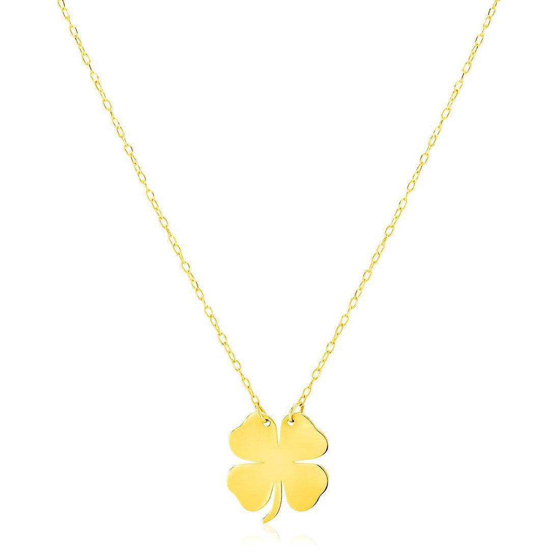 14K Yellow Gold Four Leaf Clover Necklace by Bids.com