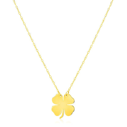 14K Yellow Gold Four Leaf Clover Necklace by Bids.com