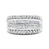 14K White Gold 1.00 Cttw Round and Baguette-Cut Diamond Modern Band Ring (H-I Color, SI2-I1 Clarity) - Ring Size 7 by Bids.com