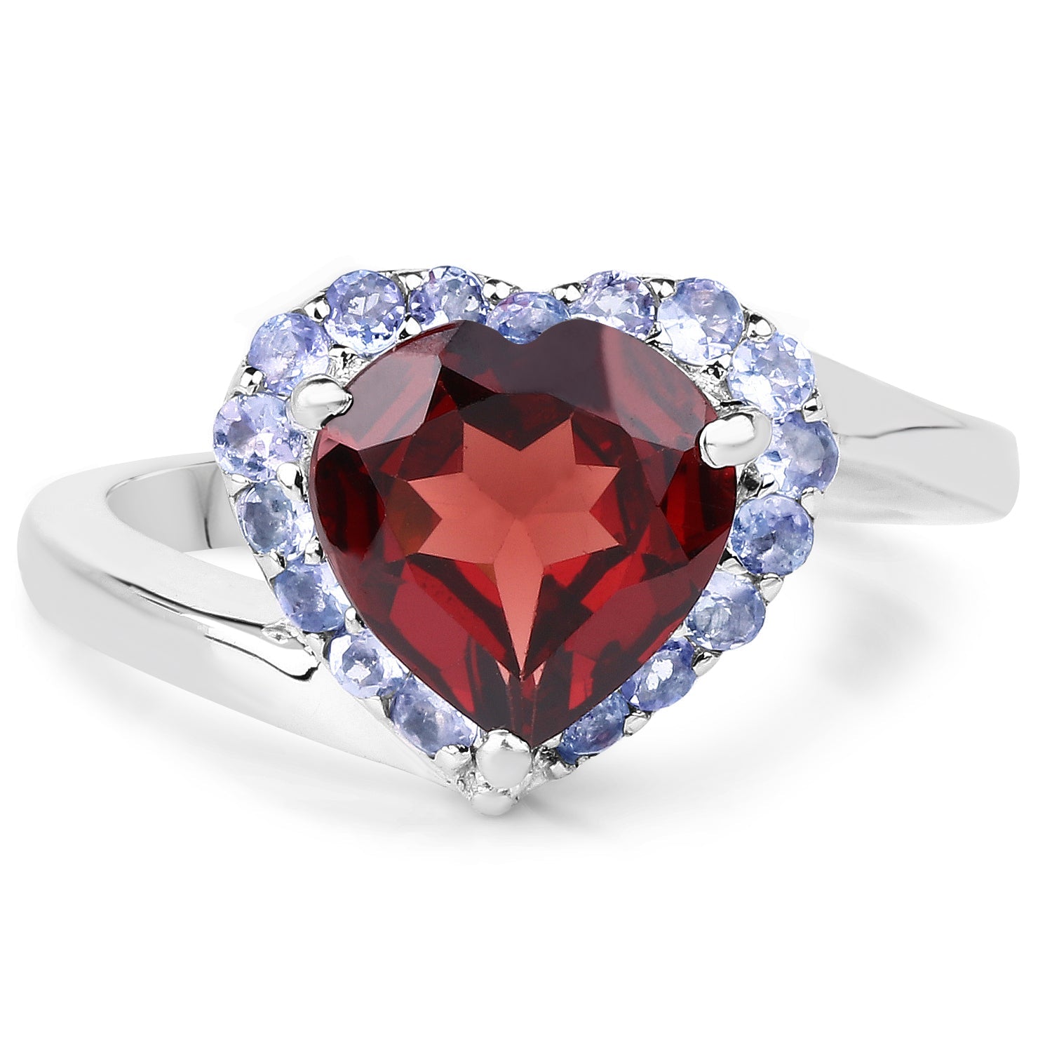 3.26 Carat Genuine Garnet and Tanzanite .925 Sterling Silver Ring by Bids.com