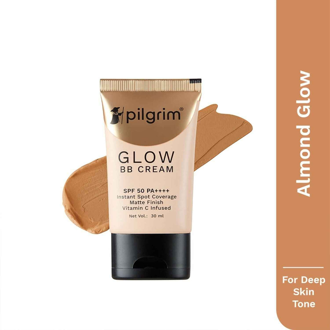 Pilgrim Glow BB Cream SPF 50 PA++++ Instant Spot Coverage Matte Finish Vitamin C Infused - Almond Glow - Limited Time Offer