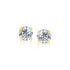 14k Yellow Gold Stud Earrings with White Hue Faceted Cubic Zirconia  DestGlow