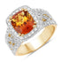 3.71 Carat Genuine Citrine and White Topaz .925 Sterling Silver Ring by Bids.com