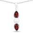 1.50 Carat Genuine Garnet and Pearl .925 Sterling Silver Pendant  DestGlow