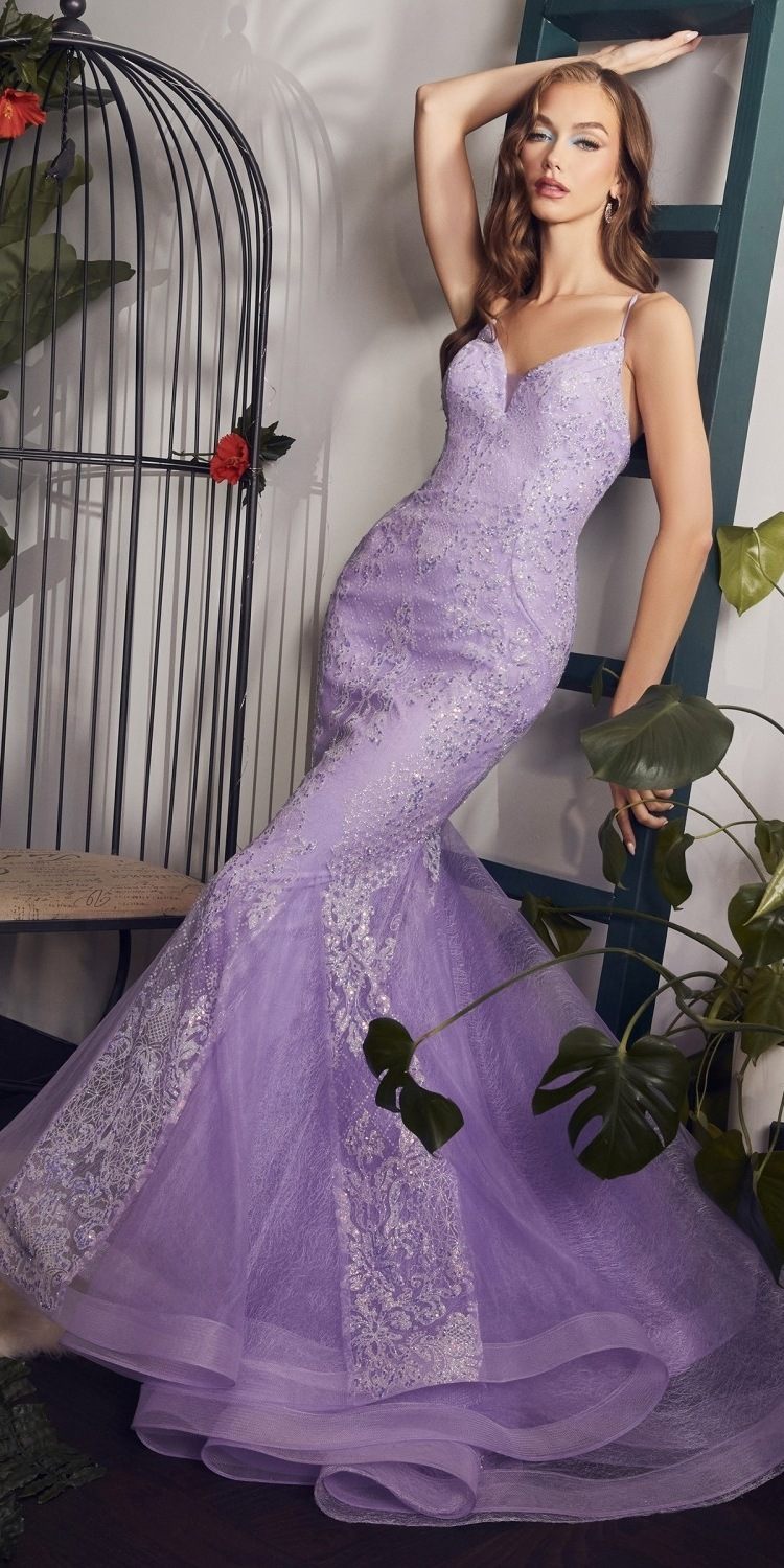 Cinderella Divine CC2279 Long Glitter Printed Mermaid Gown by DiscountDressShop