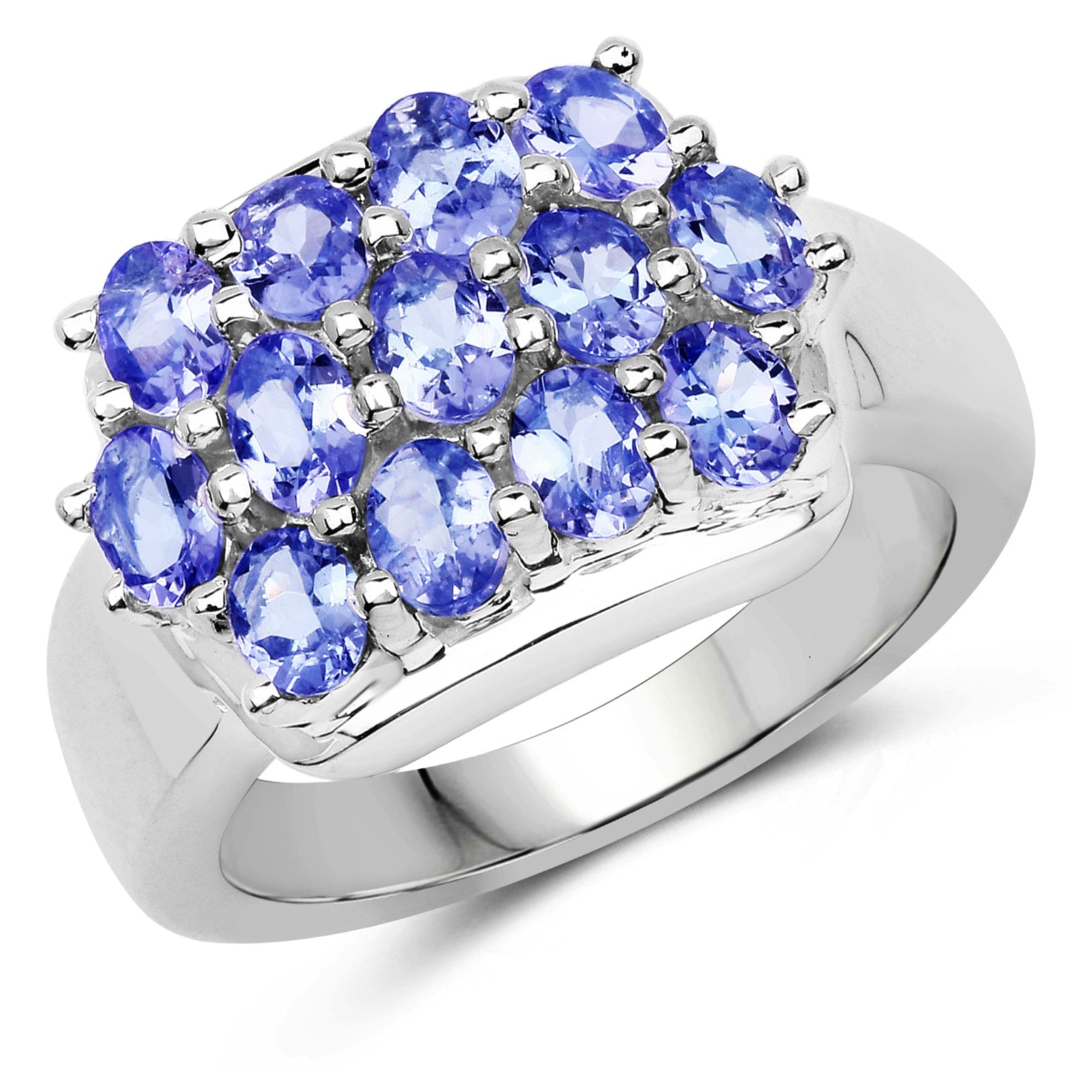 2.21 Carat Genuine Tanzanite .925 Sterling Silver Ring by Bids.com