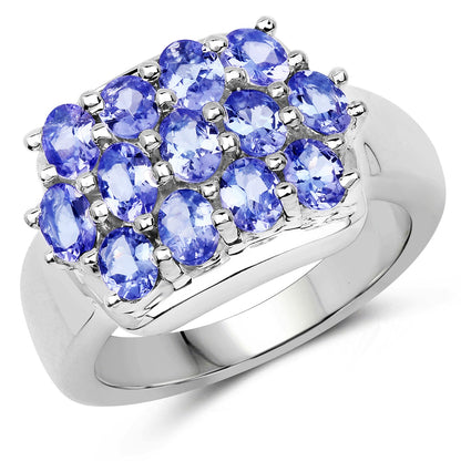 2.21 Carat Genuine Tanzanite .925 Sterling Silver Ring by Bids.com