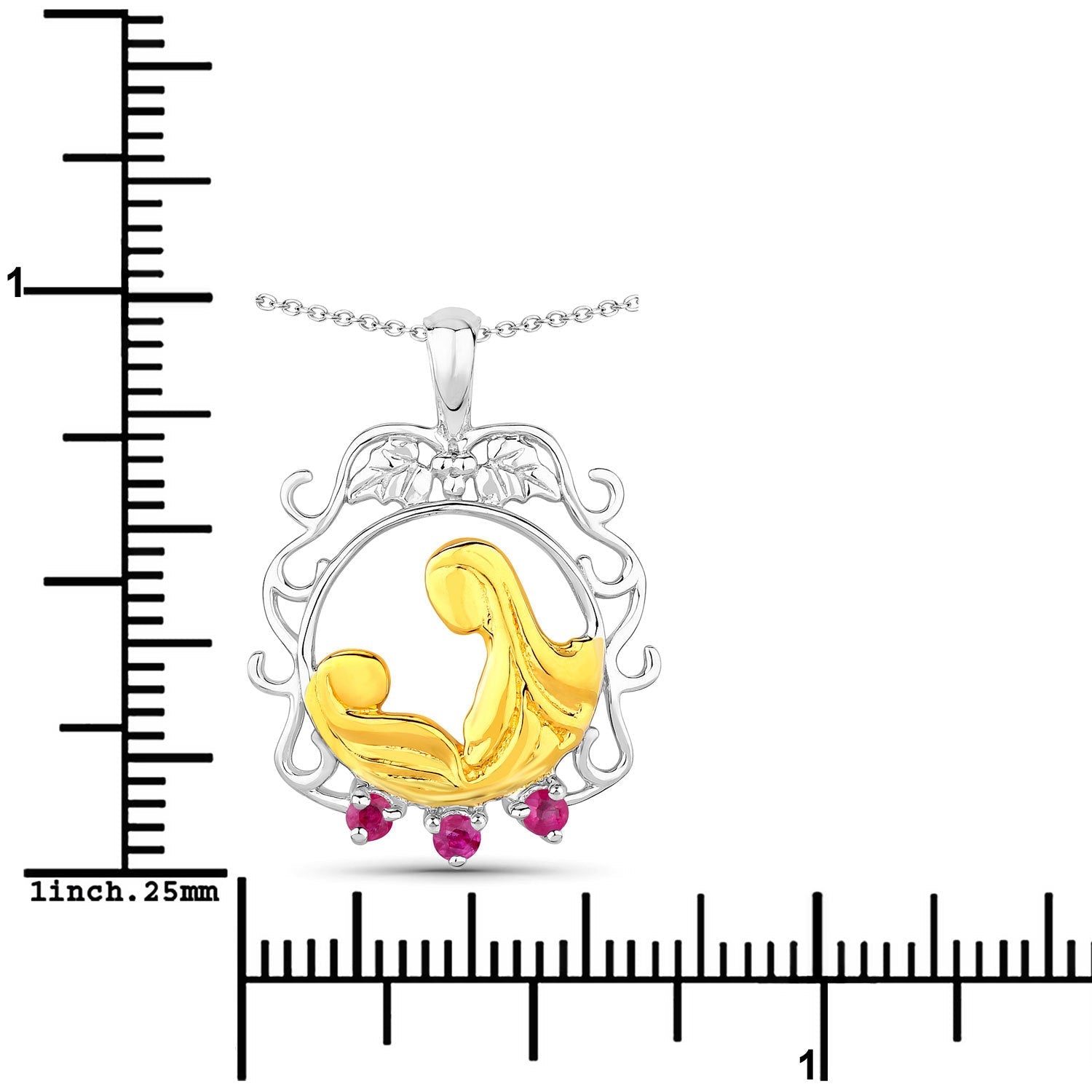 0.14 Carat Genuine Ruby .925 Sterling Silver Pendant by Bids.com