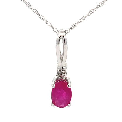 .02ct Ruby Diamond Fashion Pendants 10KT White Gold by Bids.com