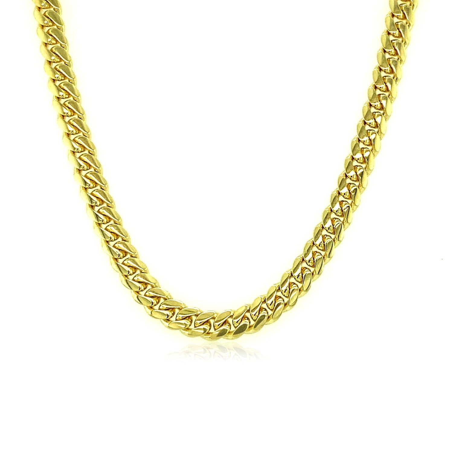 4.0mm 14k Yellow Gold Classic Solid Miami Cuban Chain by Bids.com