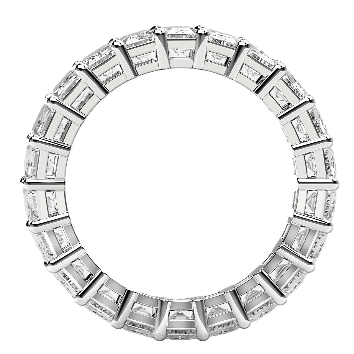 Emerald Cut Lab Grown Diamond Eternity Ring in 14k White Gold (6 cttw FG/VS2) by Bids.com
