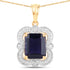 4.07 Carat Genuine Iolite and White Diamond 14K Yellow Gold Pendant by Bids.com