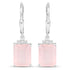 6.23 Carat Genuine Rose Quartz and White Topaz .925 Sterling Silver Earrings  DestGlow