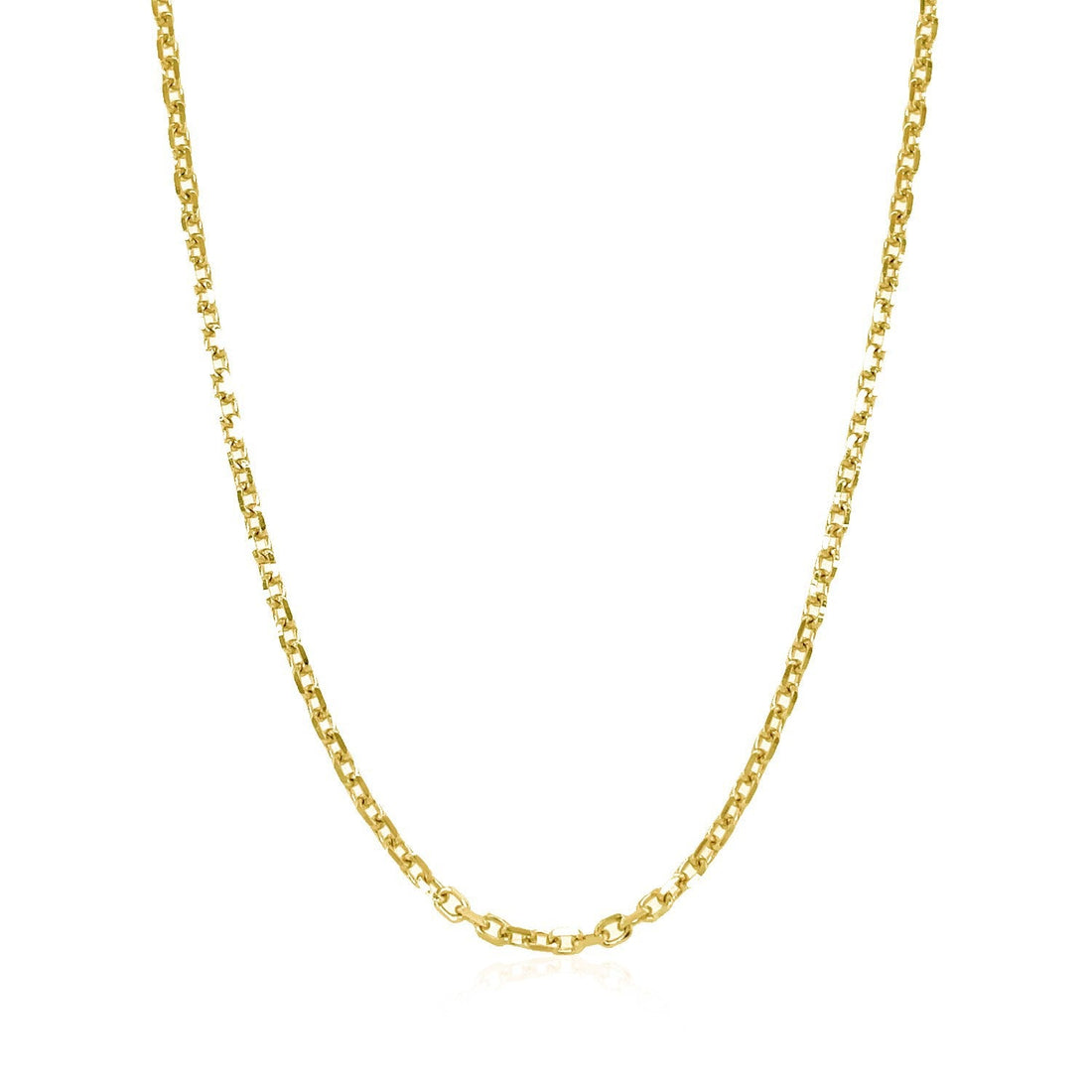 14k Yellow Gold Diamond Cut Cable Link Chain 1.8mm by Bids.com