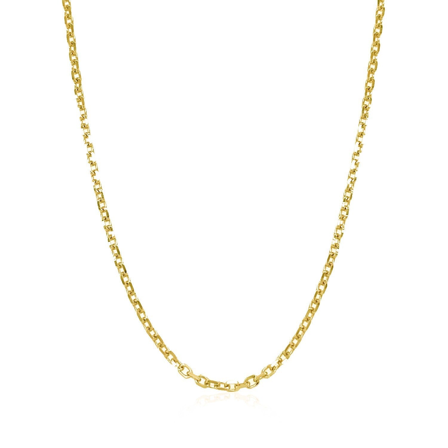 14k Yellow Gold Diamond Cut Cable Link Chain 1.8mm by Bids.com