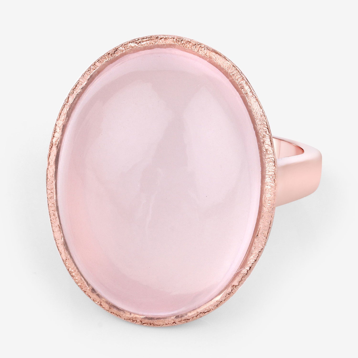 15.60 Carat Genuine Rose Quartz .925 Sterling Silver Ring  DestGlow