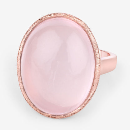 15.60 Carat Genuine Rose Quartz .925 Sterling Silver Ring  DestGlow