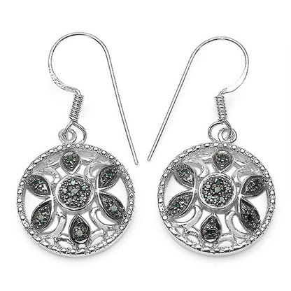 0.18 Carat Genuine Blue Diamond .925 Sterling Silver Earrings by Bids.com