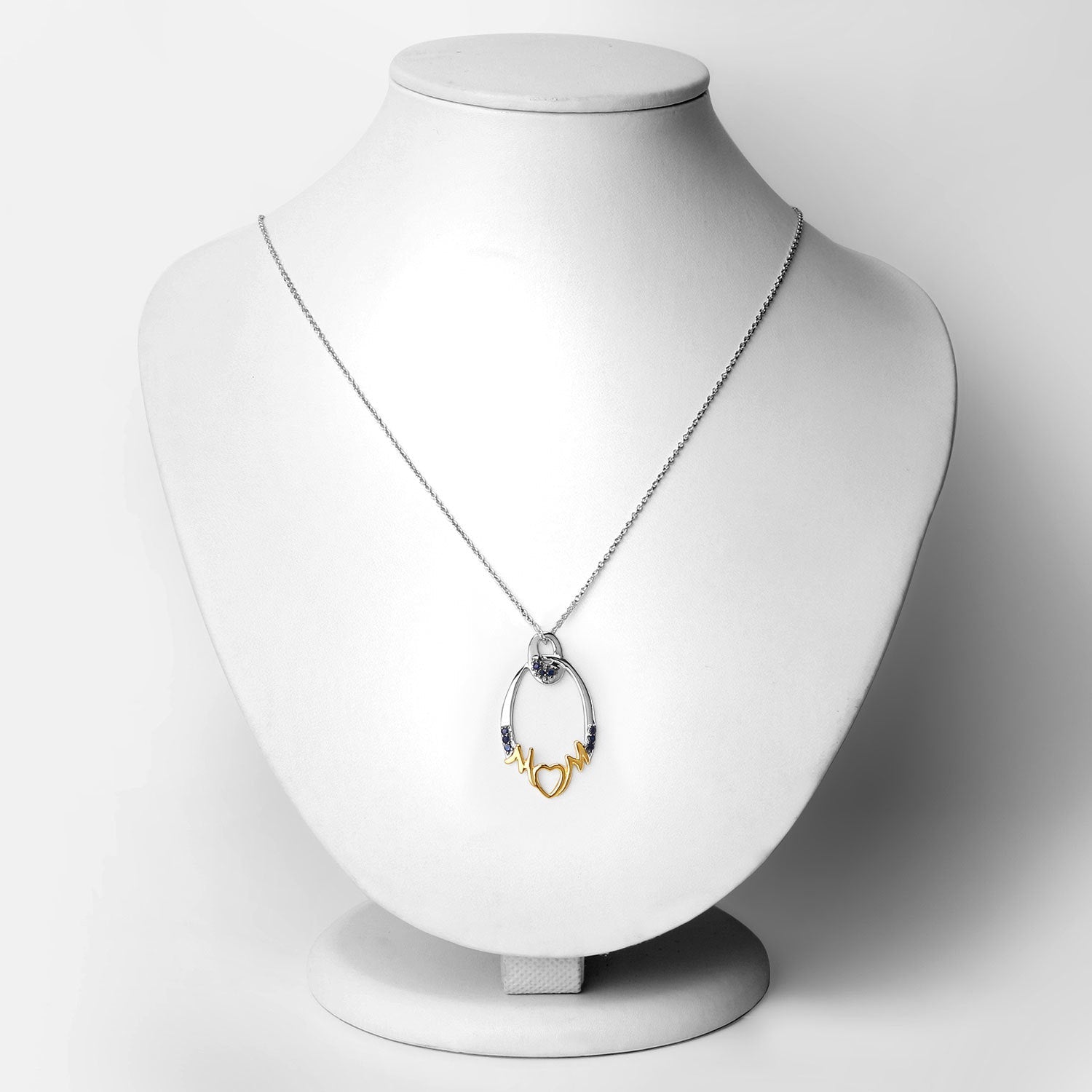 0.18 Carat Genuine Blue Sapphire .925 Sterling Silver Pendant by Bids.com