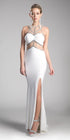 Cinderella Divine CD0115 Formal Gown Sheer Cut-Out Bodice with Slit by DiscountDressShop