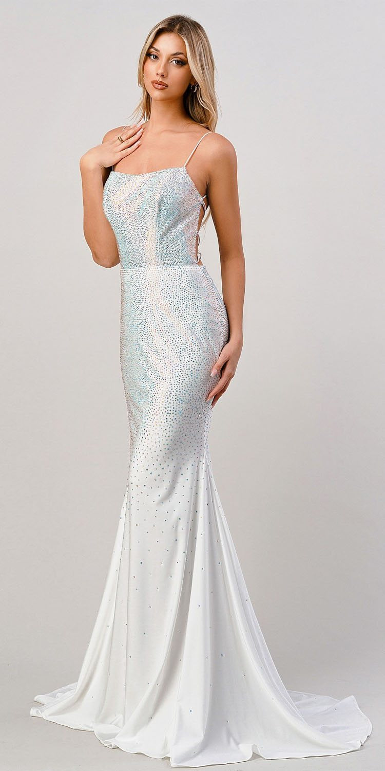 Cinderella Divine CD0179 Long Rhinestone Fitted Formal Dress by DiscountDressShop