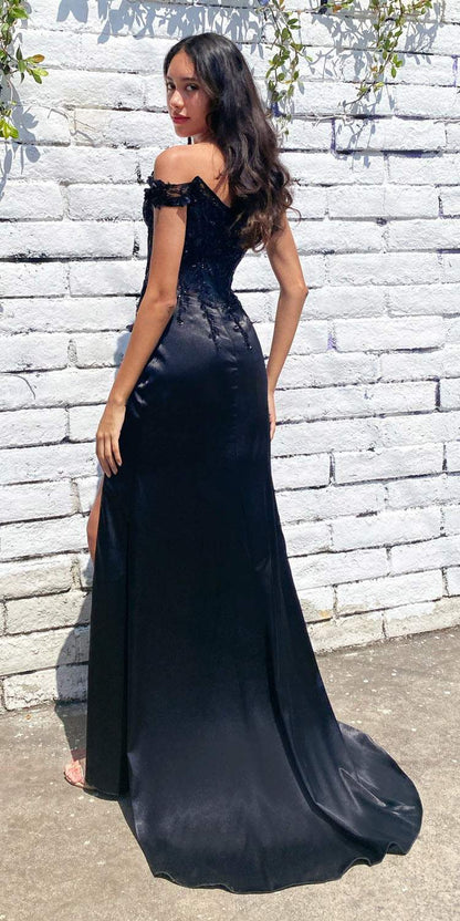 Cinderella Divine CD0186 Long Floral Off the Shoulder Gown with Slit by DiscountDressShop