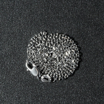 14k White Gold Diamond Cut Cable Link Chain 1.5mm by Bids.com