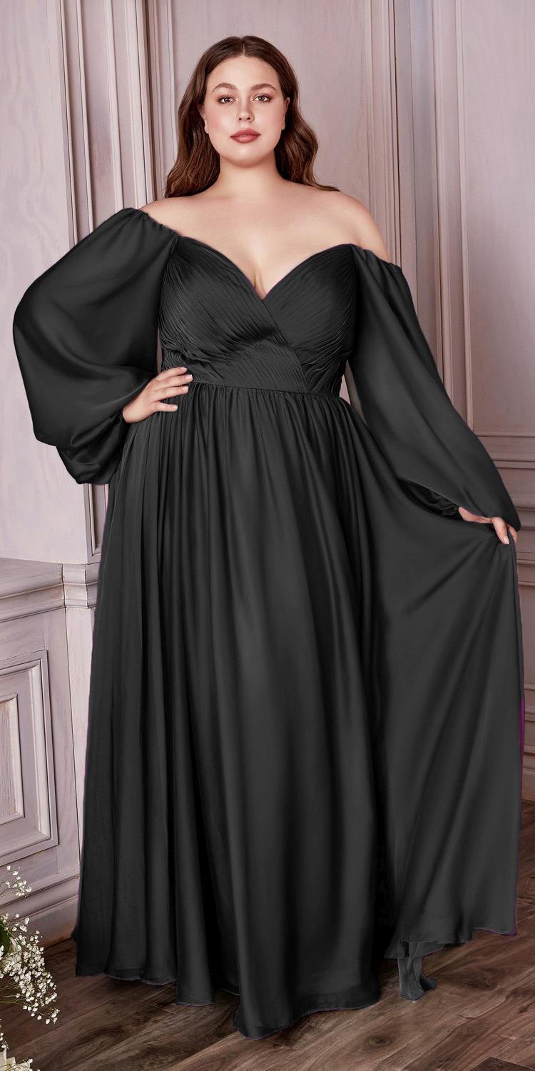 Cinderella Divine CD243 Long Sleeve A-Line Dress by DiscountDressShop