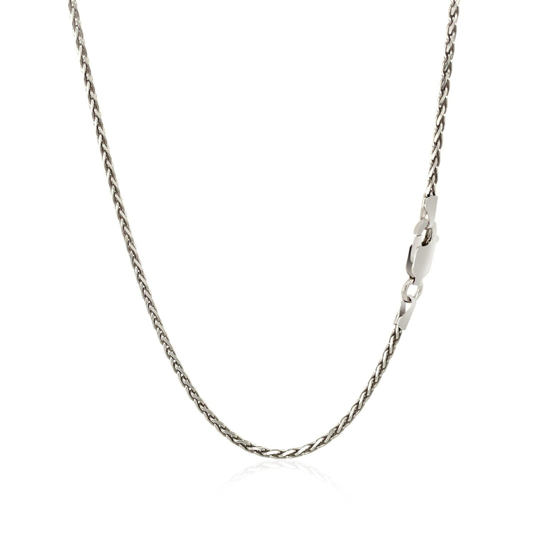 Sterling Silver Rhodium Plated Wheat Chain 1.5mm by Bids.com