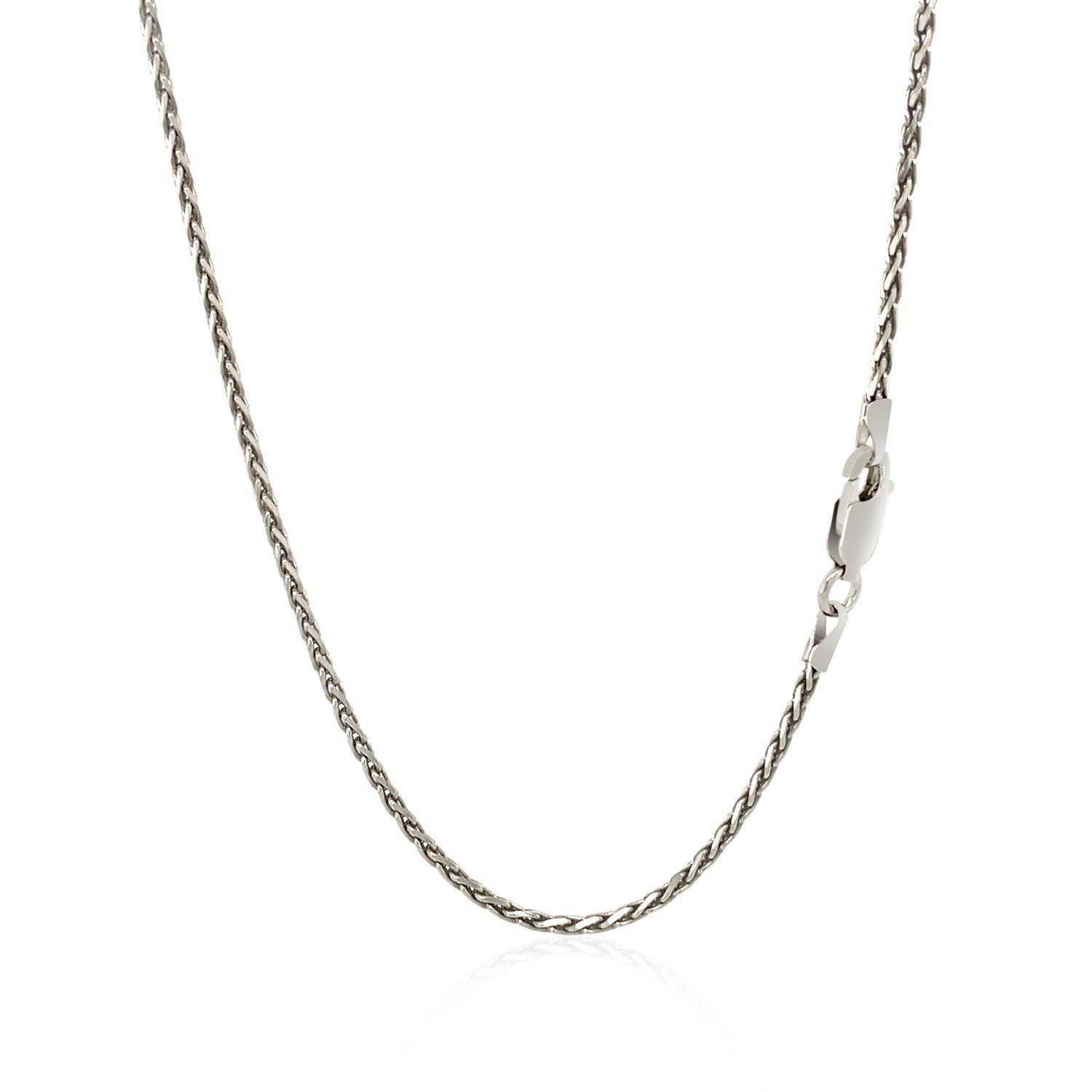 Sterling Silver Rhodium Plated Wheat Chain 1.5mm by Bids.com