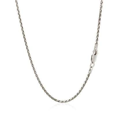 Sterling Silver Rhodium Plated Wheat Chain 1.5mm by Bids.com