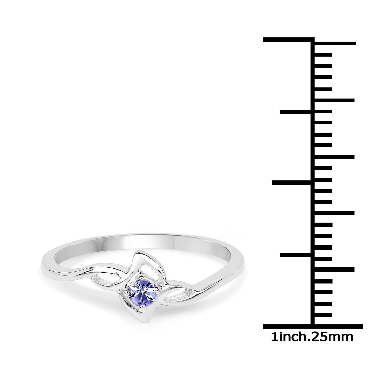 0.07 Carat Genuine Tanzanite .925 Sterling Silver Ring  DestGlow