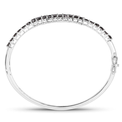 4.00 Carat Genuine Black Diamond .925 Sterling Silver Bangle by Bids.com