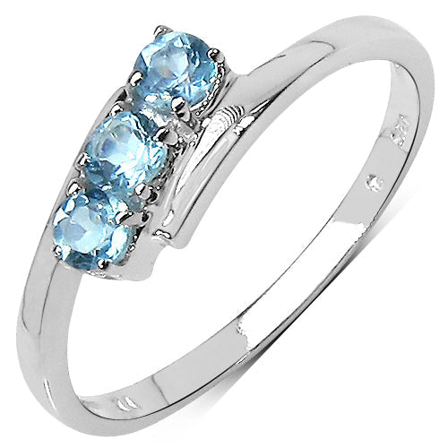 0.36 Carat Genuine Blue Topaz .925 Sterling Silver Ring  DestGlow