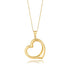 14k Yellow Gold Floating Heart Drop Pendant  DestGlow