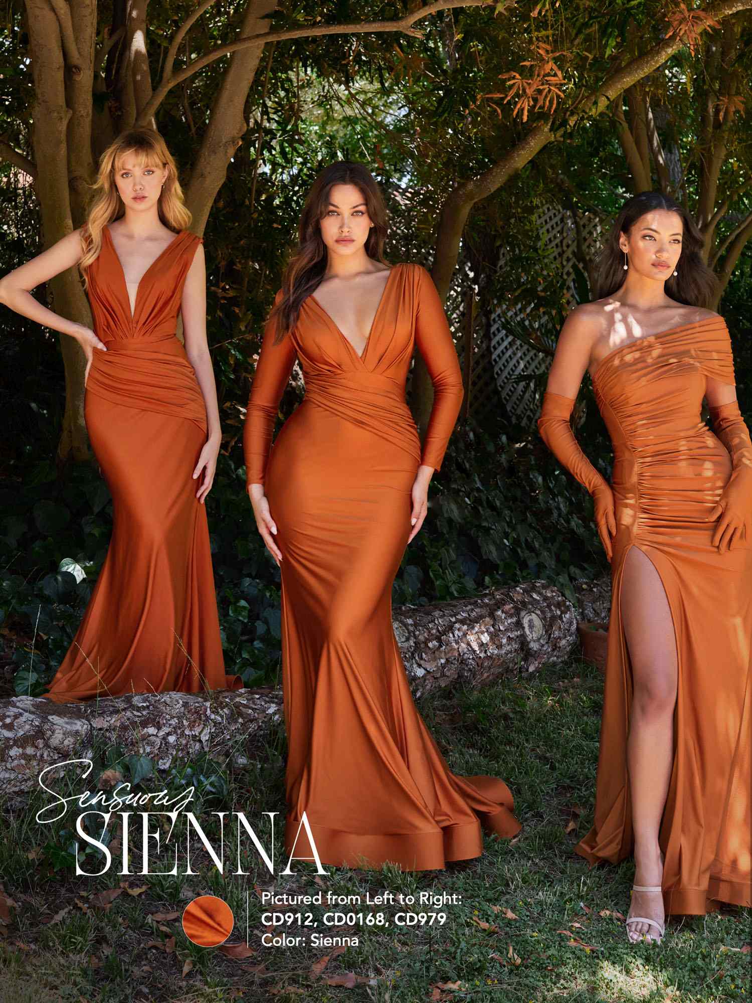 Cinderella Divine CD979 Long Slit Stretch Satin Gown with Gloves by DiscountDressShop