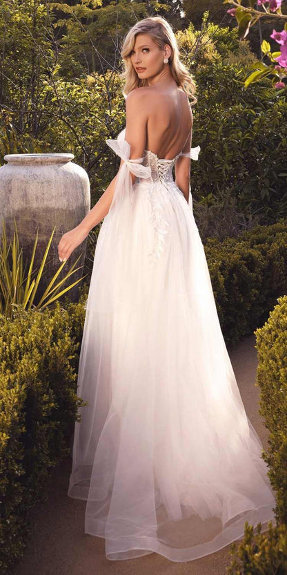 Cinderella Divine CD964W A-Line Boned Bodice Wedding Gown by DiscountDressShop