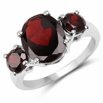 5.01 Carat Genuine Garnet .925 Sterling Silver Ring by Bids.com