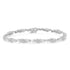 .925 Sterling Silver 1-1/2 Cttw Round and Baguette Cut Diamond Wave Link Bracelet (I-J Color, I2-I3 Clarity) - 7" by Bids.com