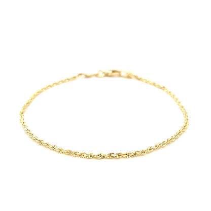 10k Yellow Gold Solid Diamond Cut Rope Bracelet 1.5mm by Bids.com