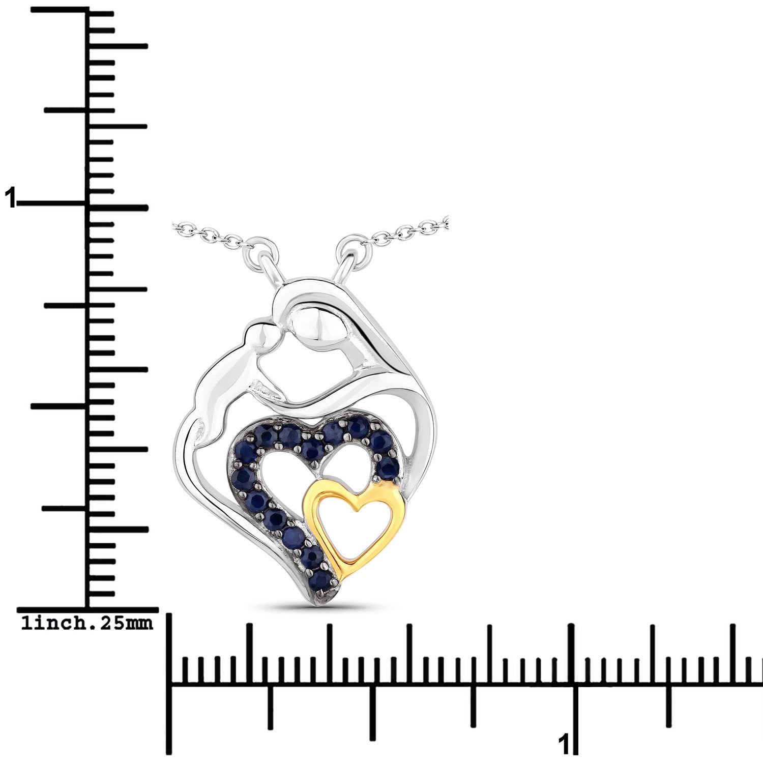 0.28 Carat Genuine Blue Sapphire .925 Sterling Silver Pendant by Bids.com