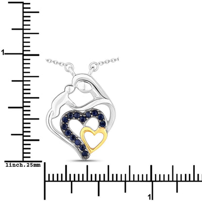 0.28 Carat Genuine Blue Sapphire .925 Sterling Silver Pendant by Bids.com